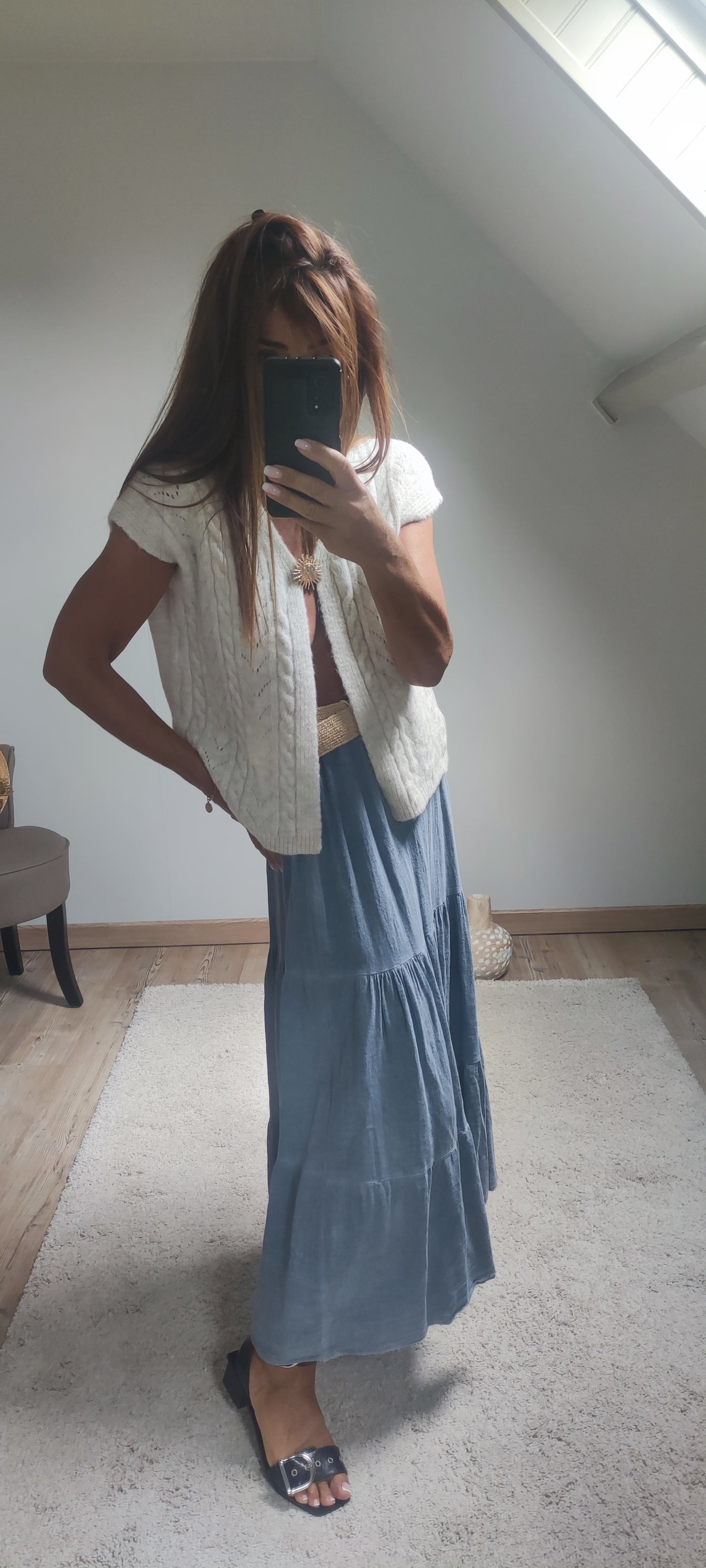 GILET EN LAINE-BLANC