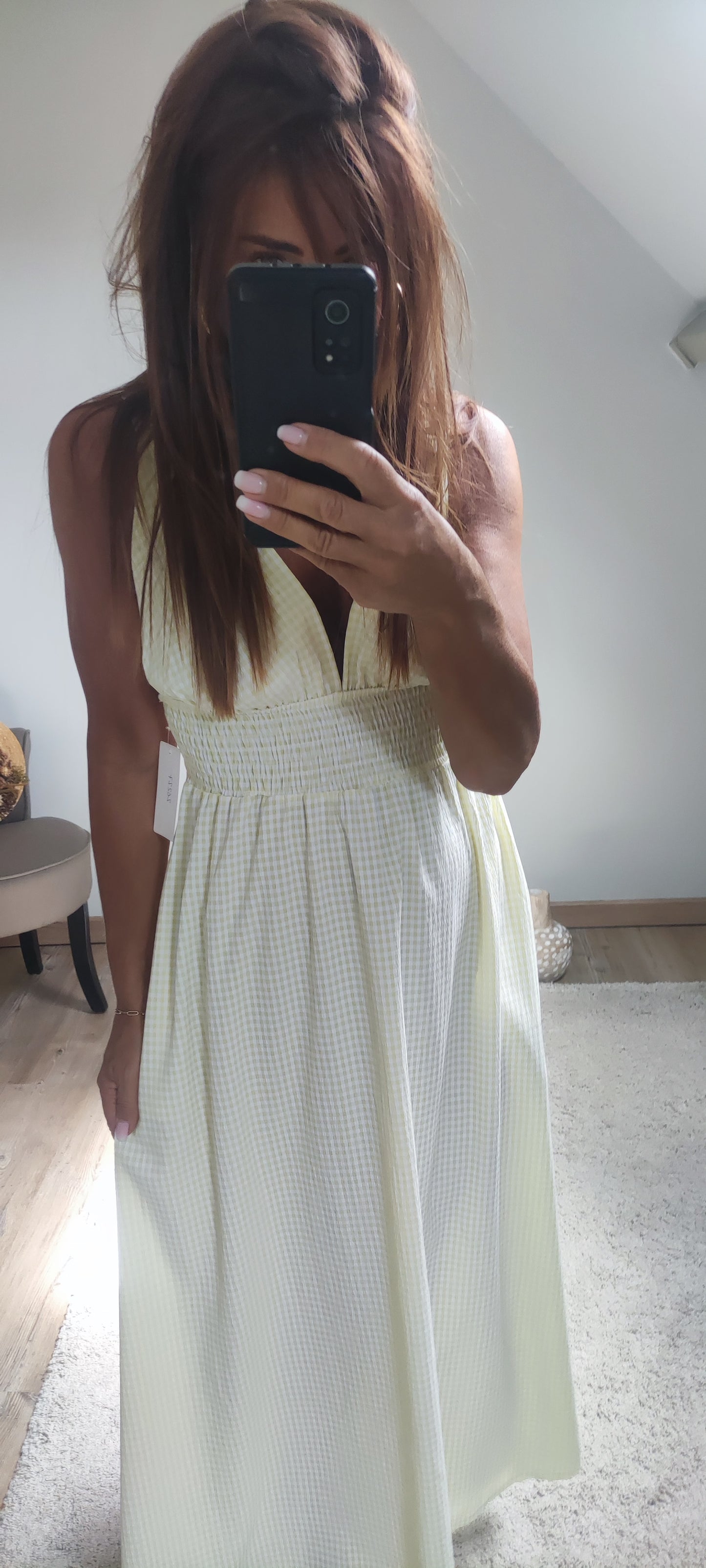 ROBE VICHY-JAUNE