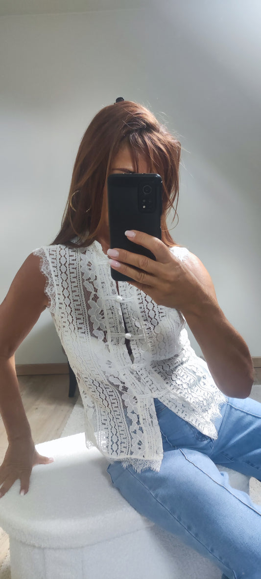 VICTOIRE BLOUSE BRODEE-BLANCHE