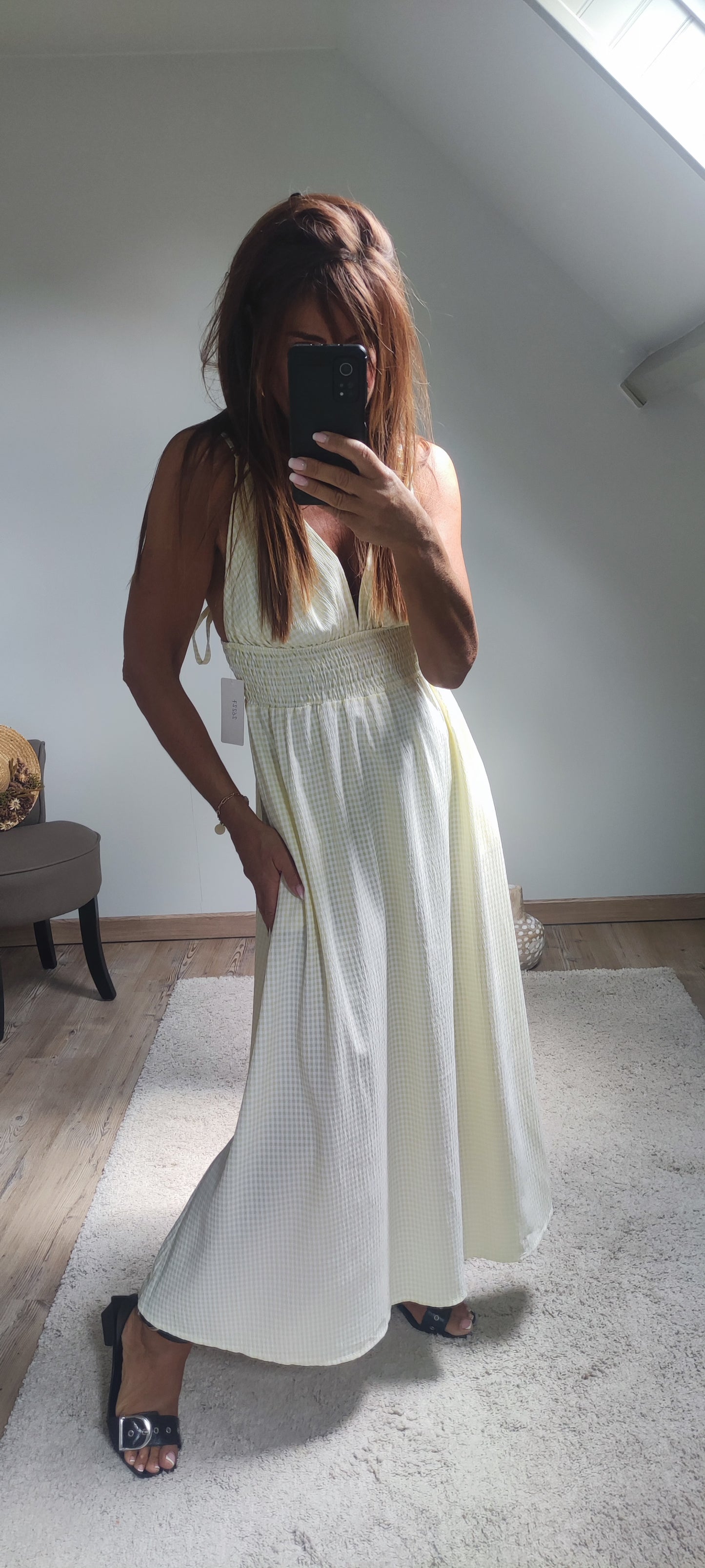ROBE VICHY-JAUNE