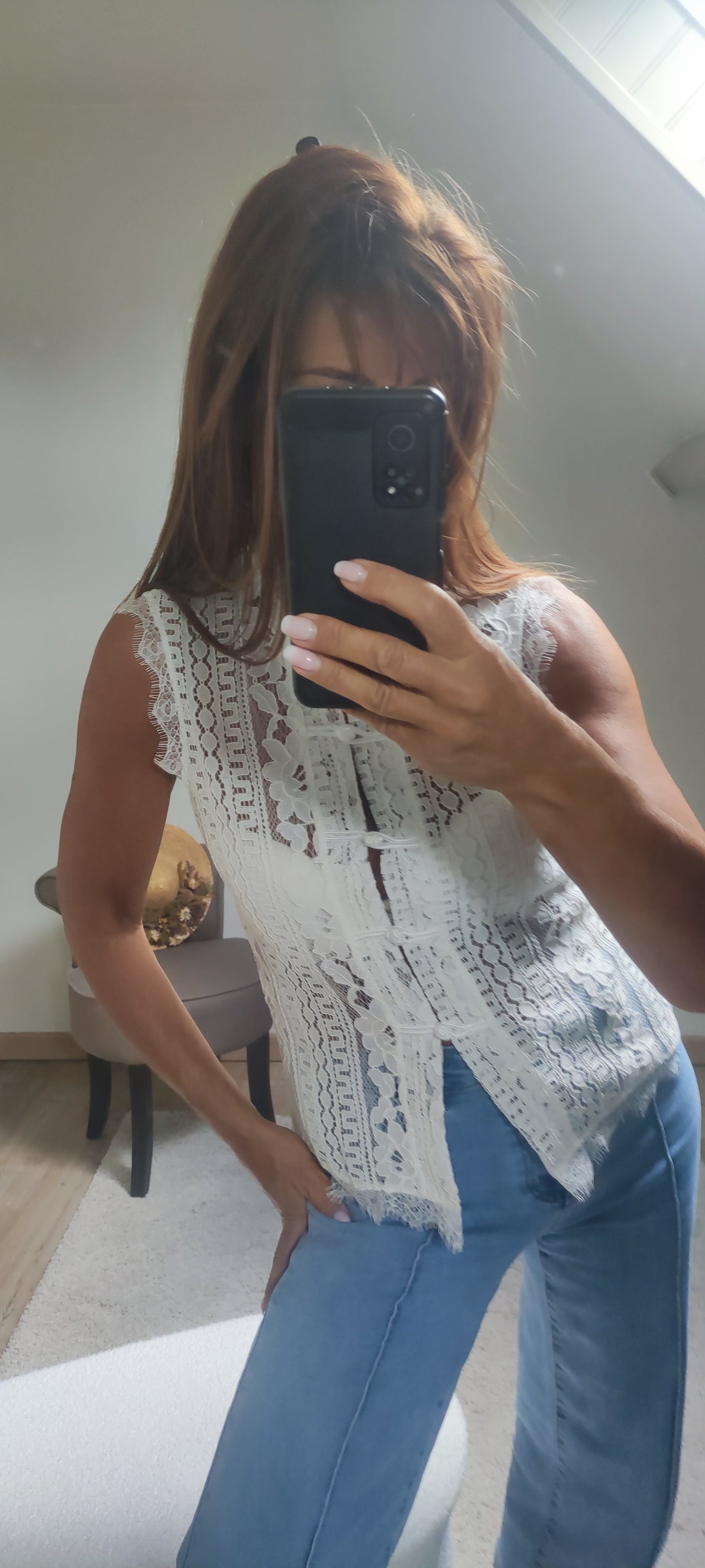VICTOIRE BLOUSE BRODEE-BLANCHE