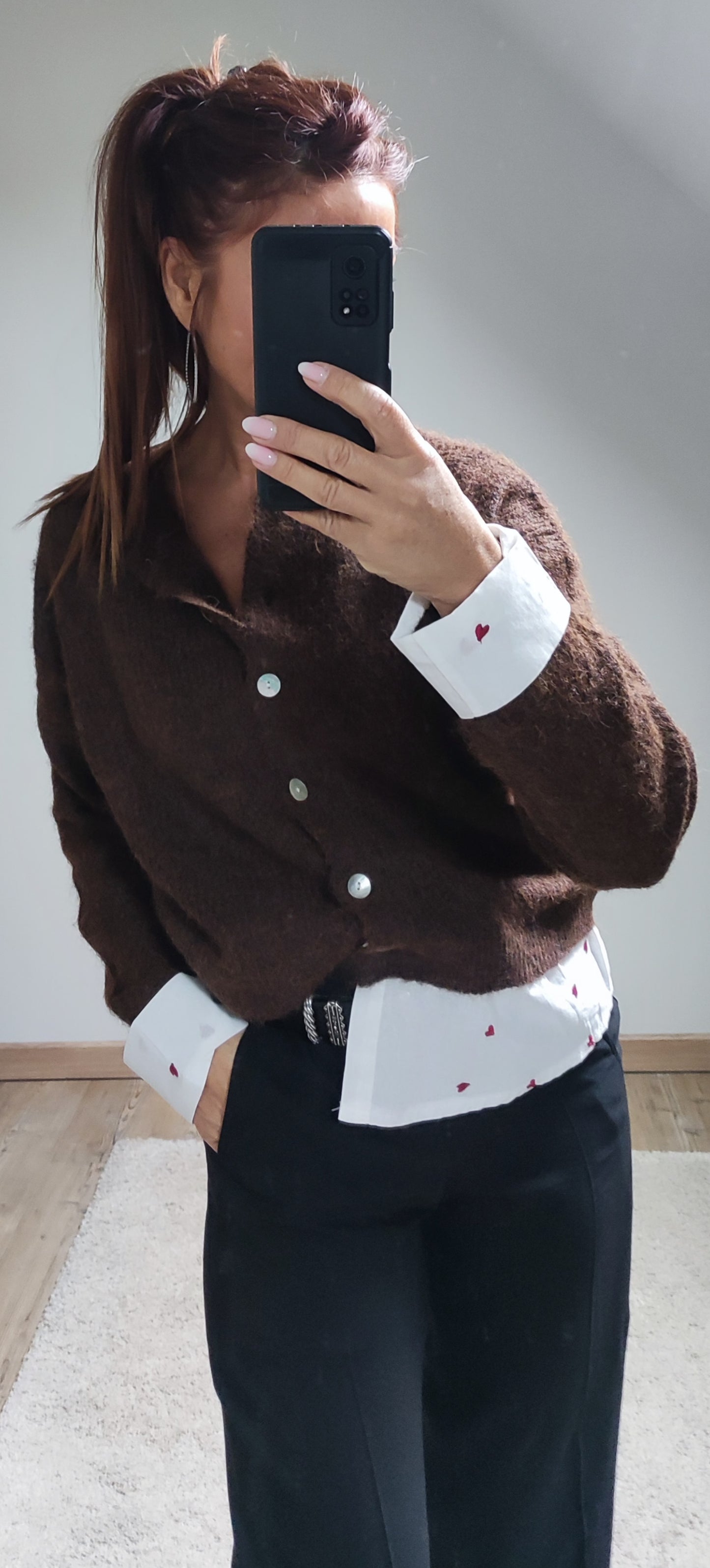RAPHIA MARRON-CARDIGUAN