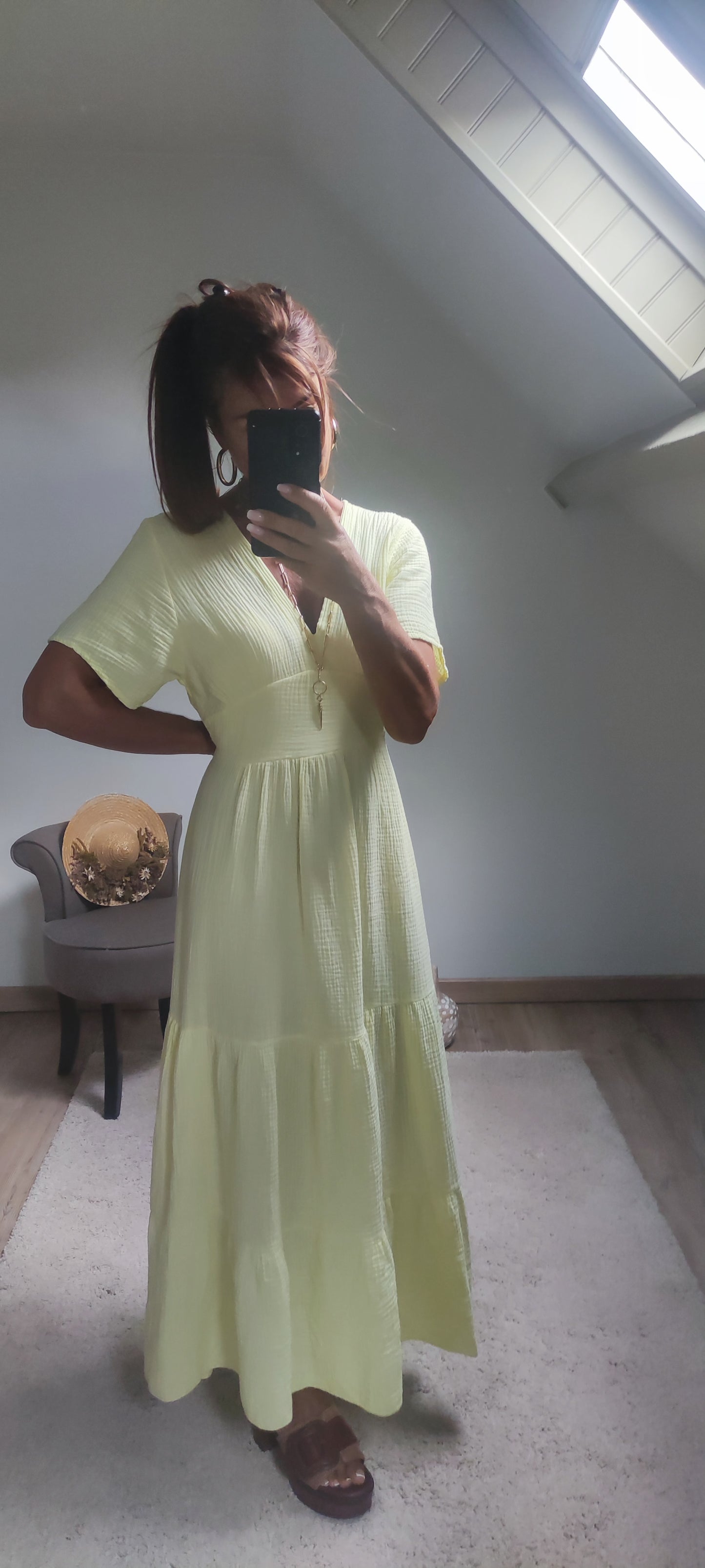 SOLEIL ROBE LONGUE-JAUNE