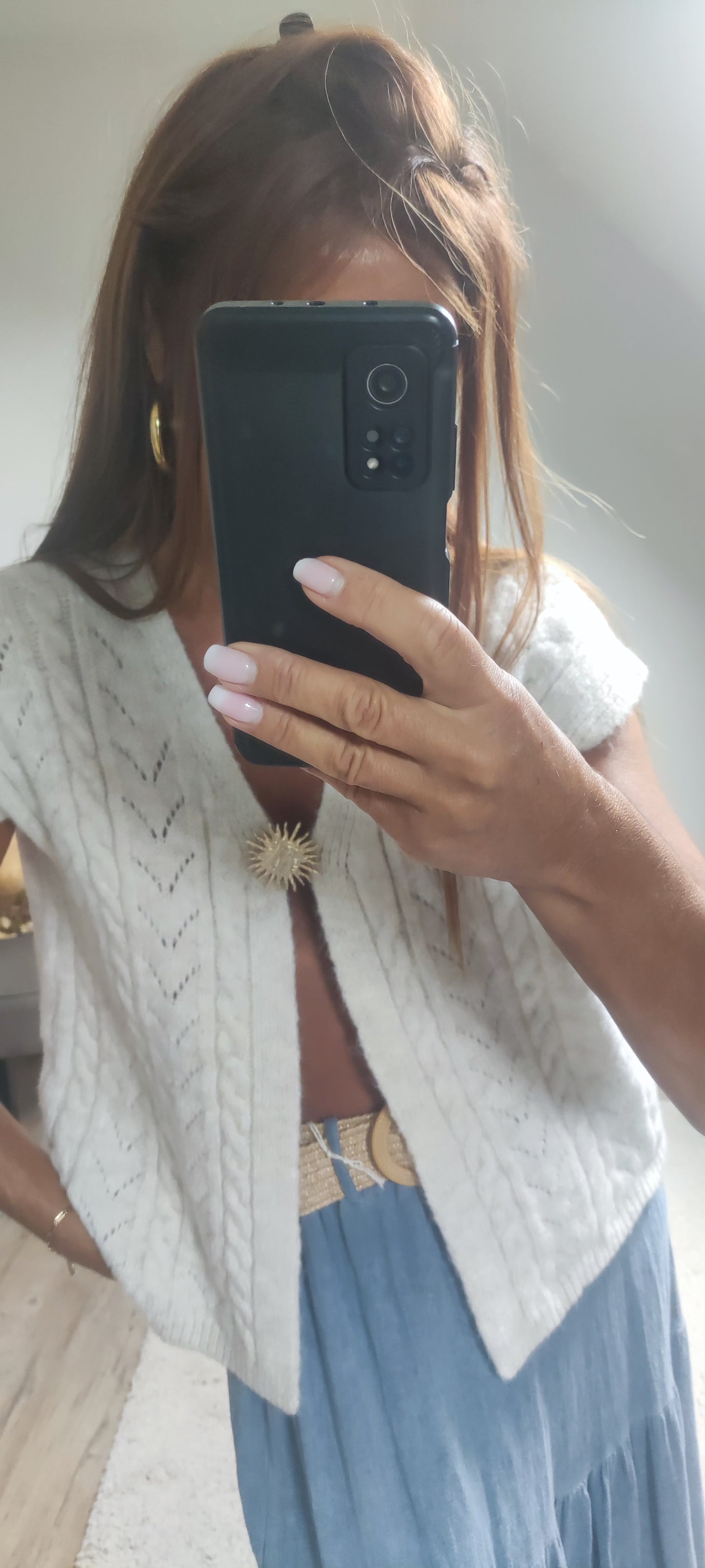 GILET EN LAINE-BLANC