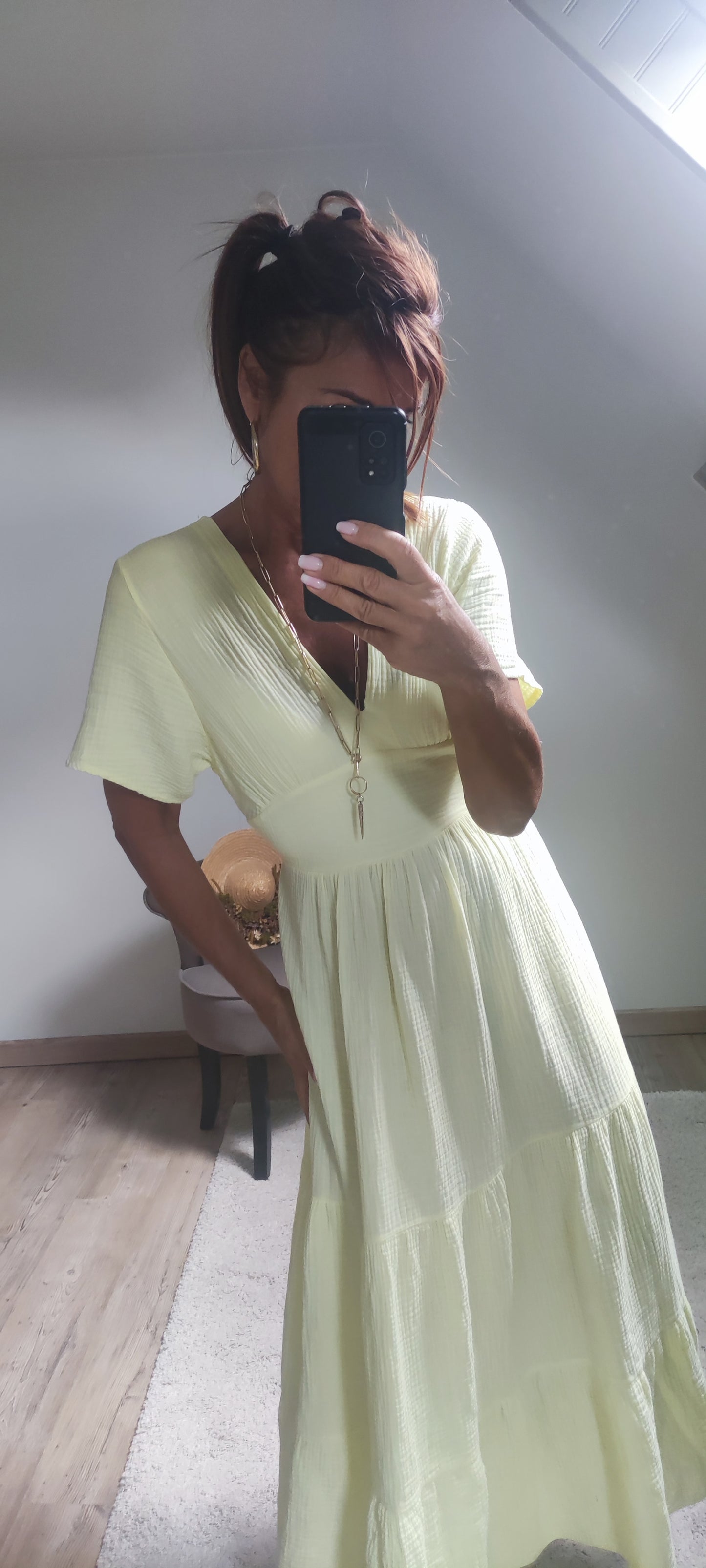SOLEIL ROBE LONGUE-JAUNE