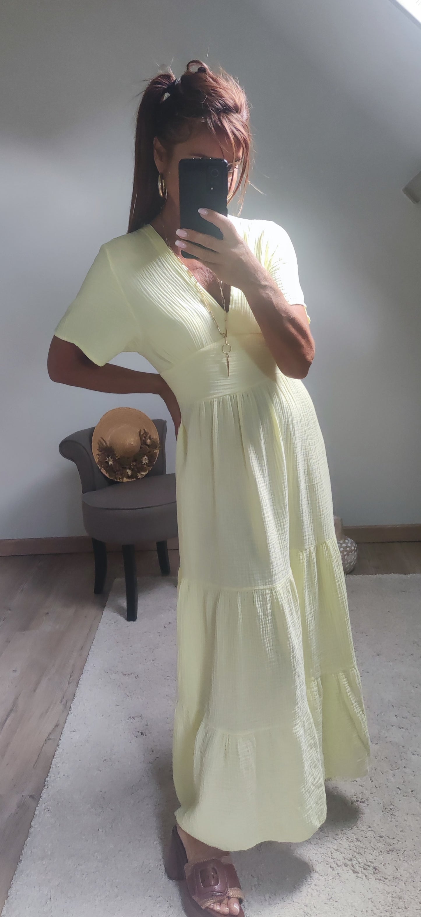 SOLEIL ROBE LONGUE-JAUNE