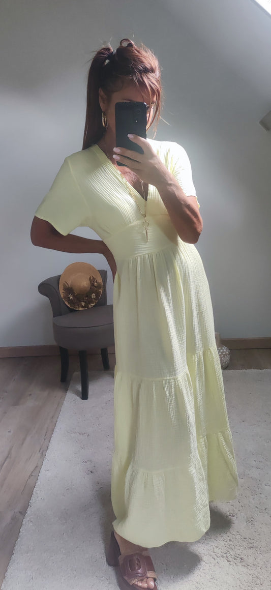 SOLEIL ROBE LONGUE-JAUNE